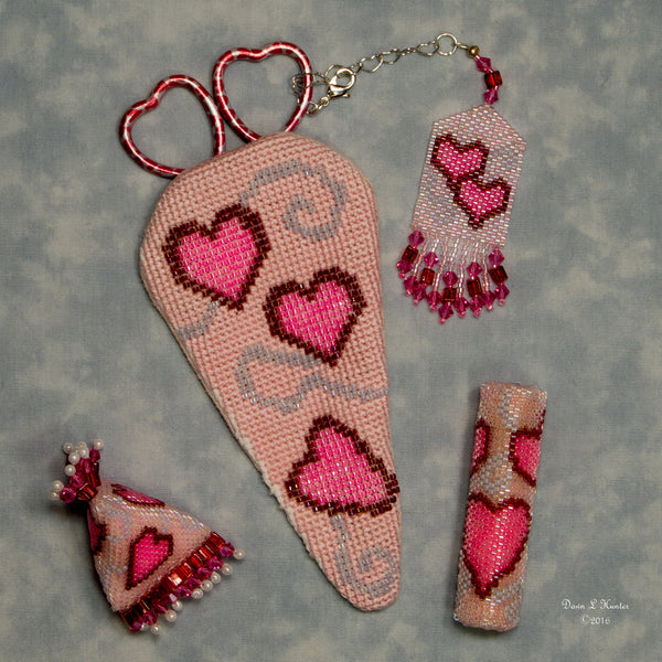 Hearts Scissor Fob Pattern Only Creative Angle